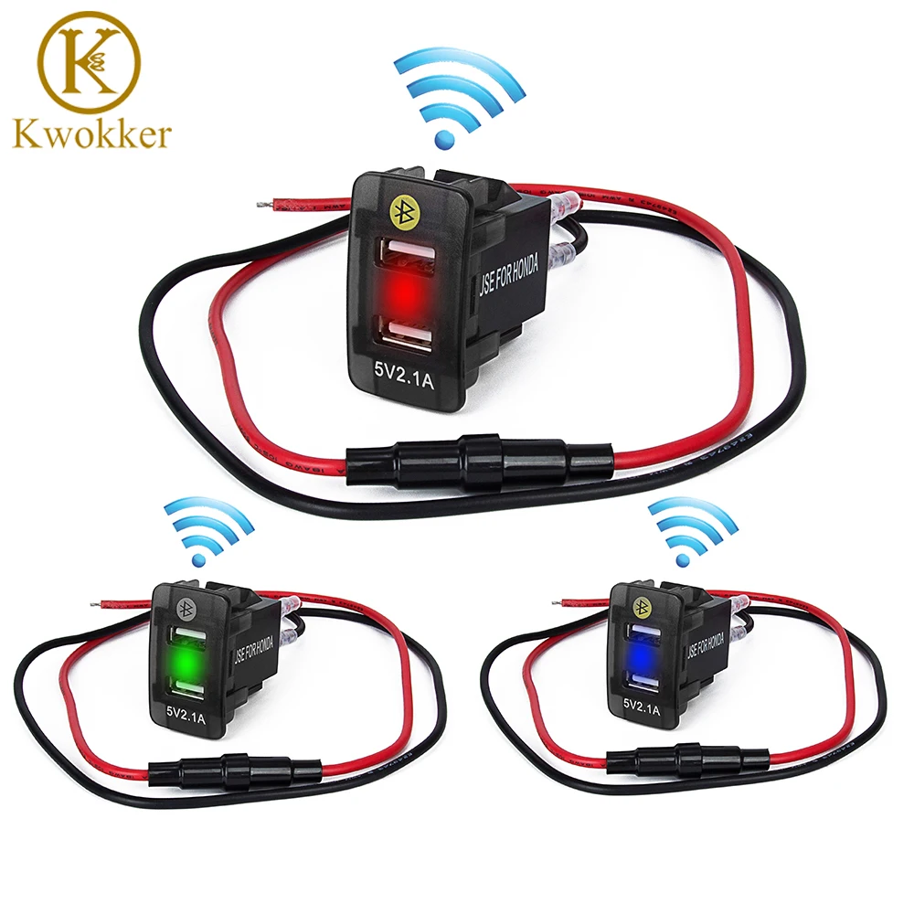 

New 5V 4.2A Car USB Charger LED Display Voltage Meter Cigarette Lighter Socket Power Adapter For Honda Smart Searching Bluetooth