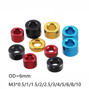 20 шт.лот m3 алюминиевая шайба M3 * 6*0,511.5223456810 мм M3 красочные анодированные алюминиевые плоские шайбы, прокладка