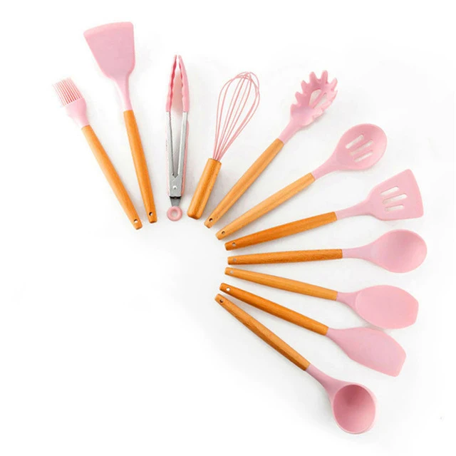 11/12/13Pcs Silicone Kitchen Set nonstick Kitchen Utensils Set with Spoon Spatula Cooking Accessories Baking Kitchen Tools Set - Цвет: 11 Pcs kitchen set