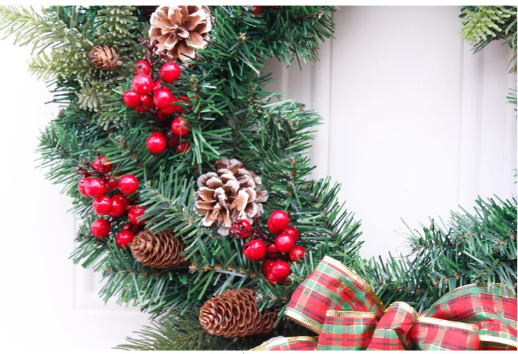 Hot Sale Christmas Wreath Artificial Plant Rattan Circle Wall Decoration Simulation Fake Flower Door Hanging Wreath For Home