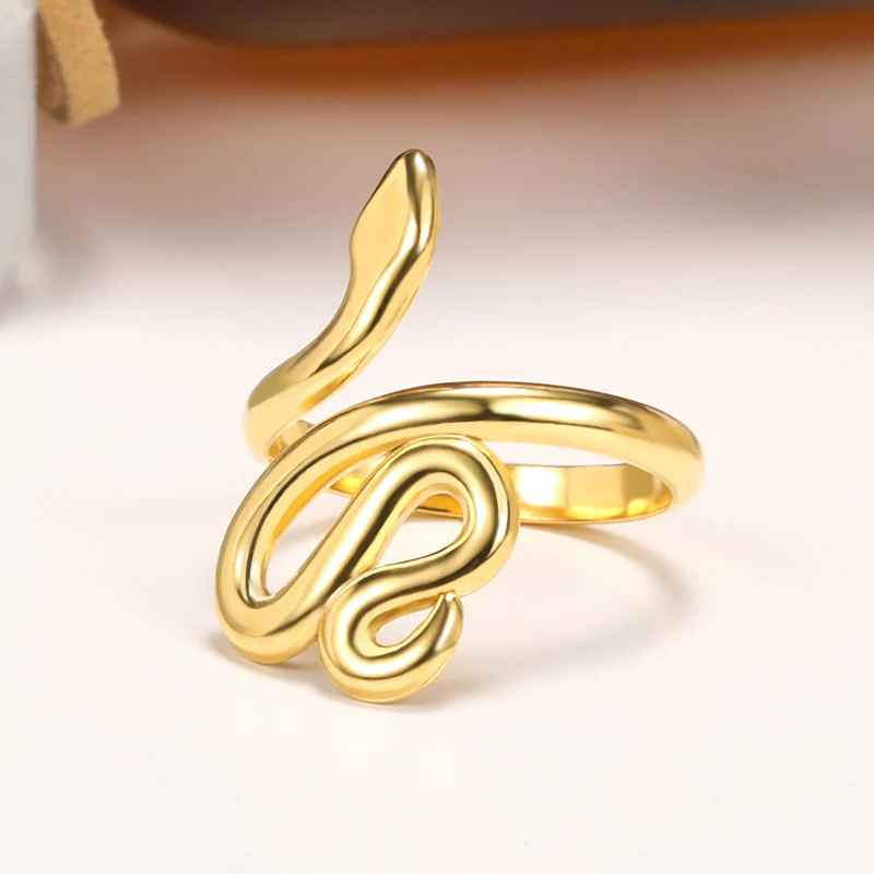 

Stainless Steel Snake Ring Open Snake Rings Animal Finger Accessories Fashion Hip Hop Punk Jewelry Party Gifts For Women Men