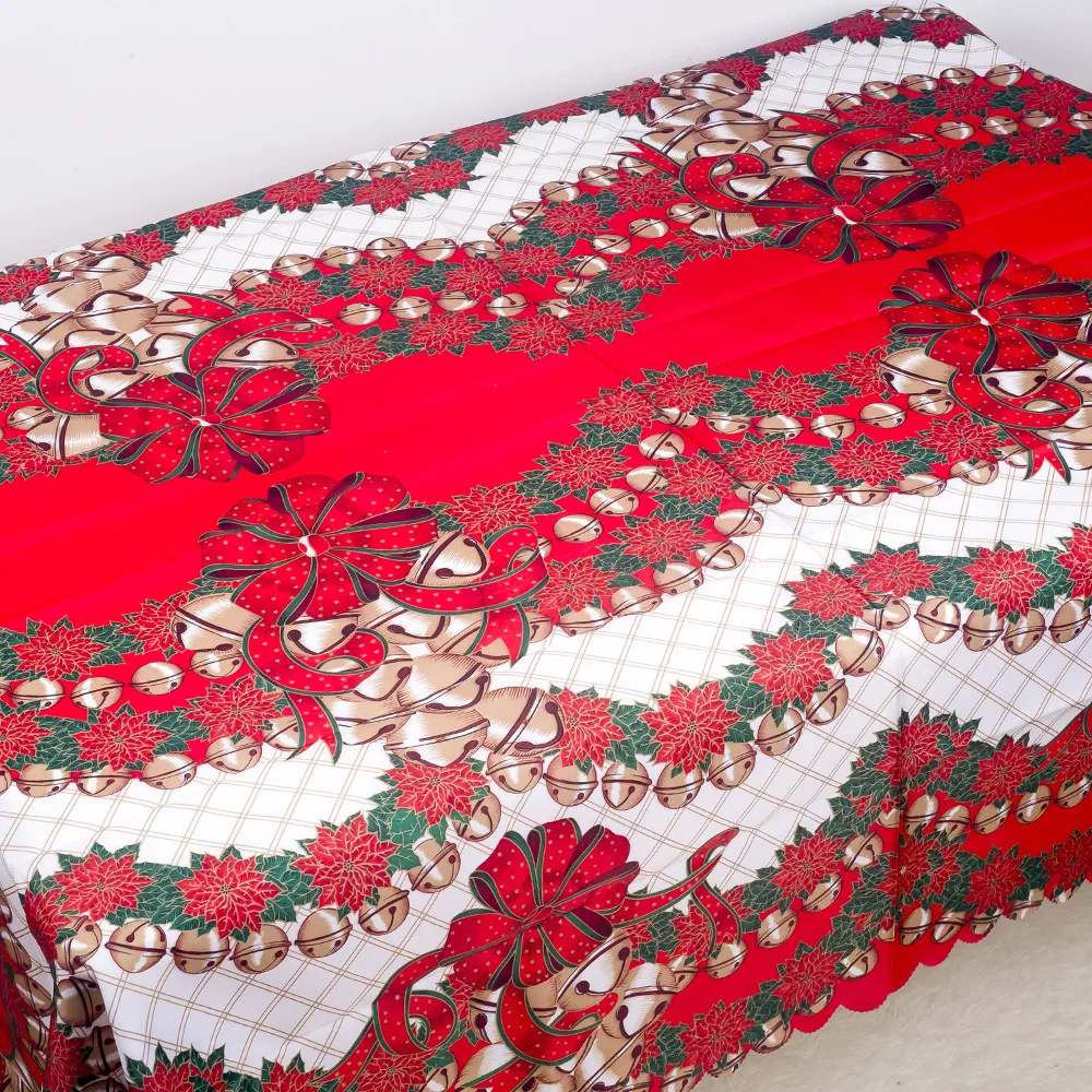 

1PC Christmas Tablecloth Rectangular Table Cover Wedding Home Party Polyester Fabric Xmas Festive Diningt Table Cloth QA 271