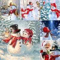 diy 5d diamond painting santa claus snowman cross stitch full drill embroidery mosaic art picture christmas holiday gift
