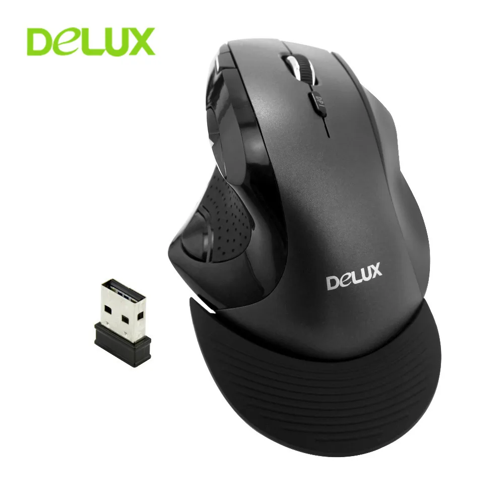 Delux M910, Беспроводная игровая мышь, эргономичная Вертикальная компьютерная мышь, 2400 dpi, беспроводная мышь с ковриком на запястье для ноутбука, мышь для геймера