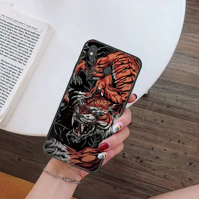 

Art abstract illustration tiger Phone Case For Xiaomi Redmi note 7 8 9 t k30 max3 9 s 10 pro lite