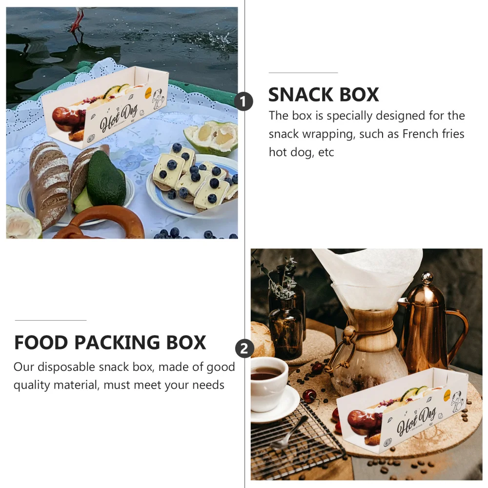 

100Pcs Snack Wrapping Boxes Disposable Paper Packaging Boxes Snack Containers