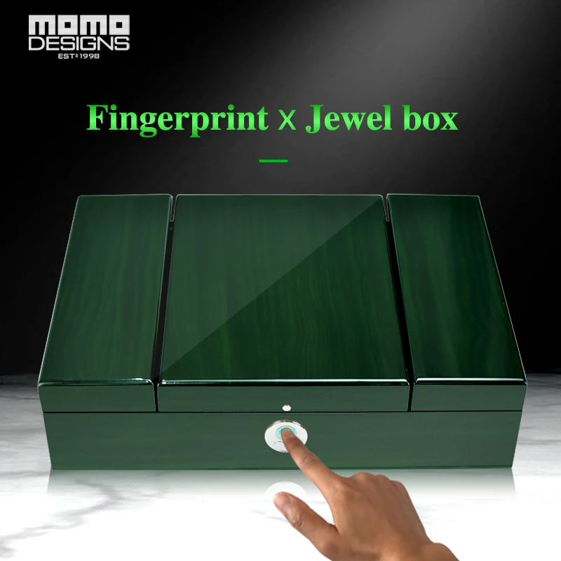 Деревянная коробка для драгоценностей разблокировка по отпечатку пальца