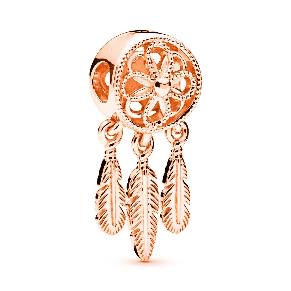 

2021 New Christmas 1pcs Original Rose Gold Flowers Love Butterfly DIY Beads Fit Pandora Charms Bracelet Fashion Jewelry For Gift
