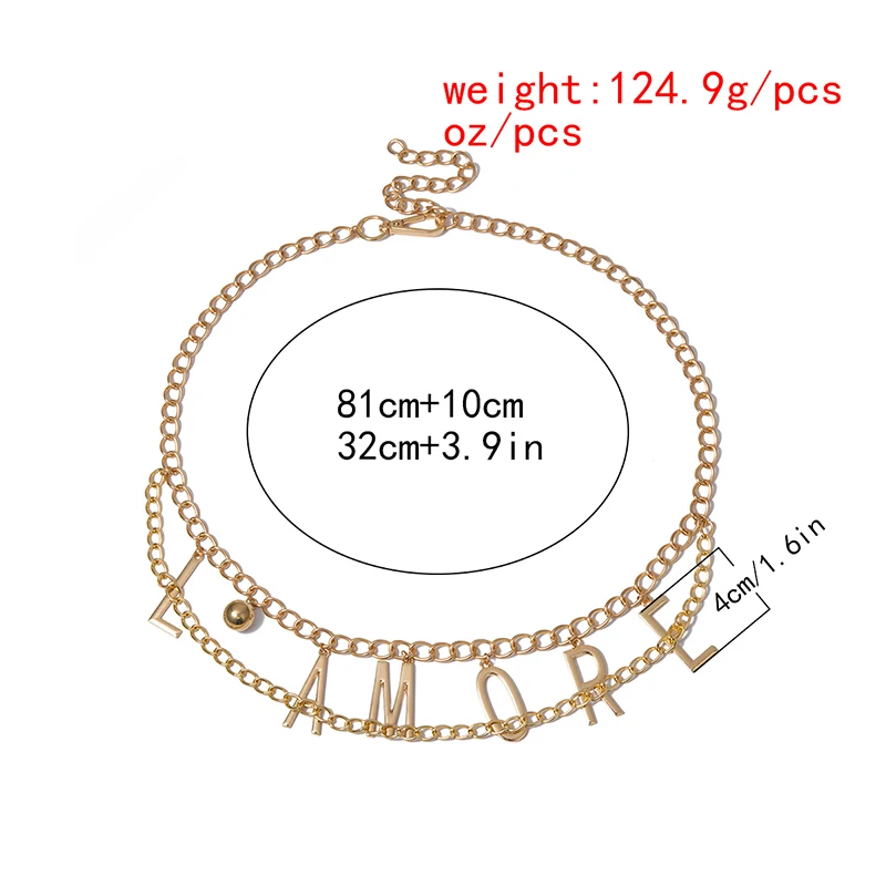 

Fashion gold chain belt metal silver waist belts for women dress personality letter tassel waistband ladies ceinture femme mujer