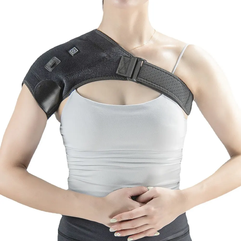 

Men Shoulder Supports Pain Relief Black 3 Heating Setting Portable Hot Cold Therapy Shoulder Compression Arm Sleeve