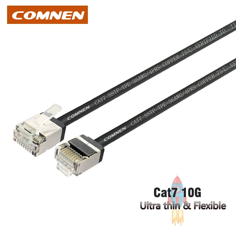 Кабель Ethernet COMNEN Cat7 RJ45 Lan-Кабель SSTP короткий загрузчик категории 7 экранированный