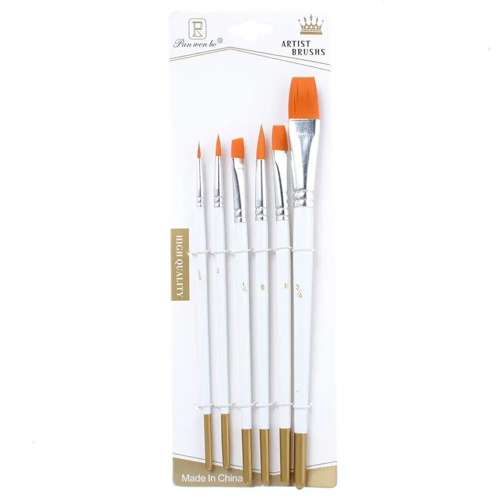 

6Pcs/Set Professional Painting Acrylic Oil Watercolors Artist Paint Brushes New Nylon Brush Painting Pen