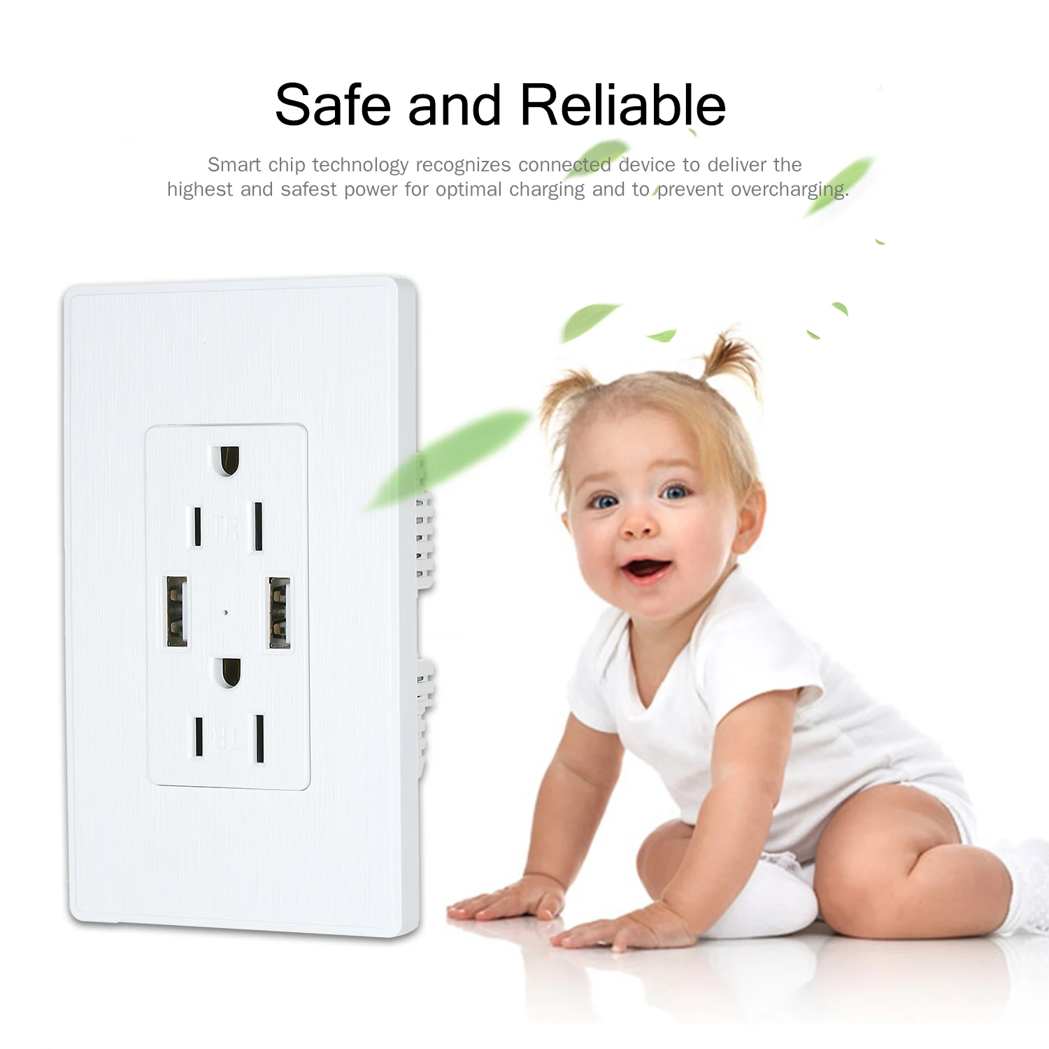 15A 3 Hole US Standard Wall Socket USB Outlet Charger with Dual Ports and for iPhone Samsung | Обустройство дома