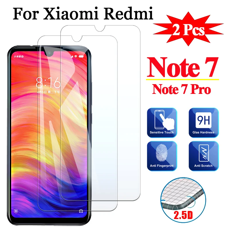 2 шт. защитный чехол для Xiao mi Red Note7 7Pro из закаленного стекла Re Not7 Note7Pro 7 Note Redi