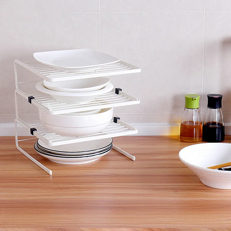 3 уровневый органайзер для кухонной полки тарелок моющих средств губки