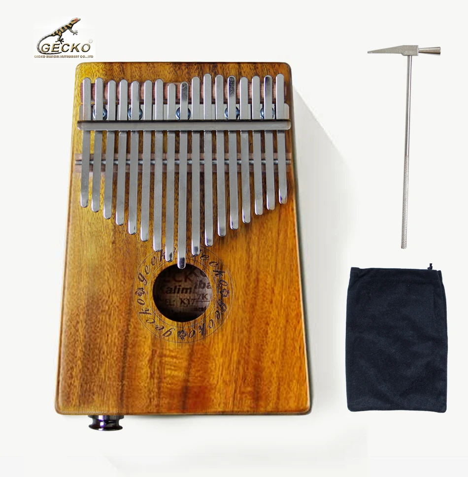 

Gecko K17KEQ 17 key Kalimba Solid KOA K17KEQ African Thumb Piano Finger Percussion Keyboard
