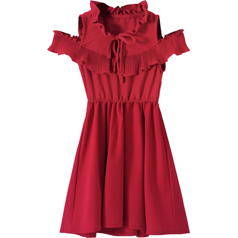 Новейшее модное летнее платье для маленьких девочек однотонное кружевное с