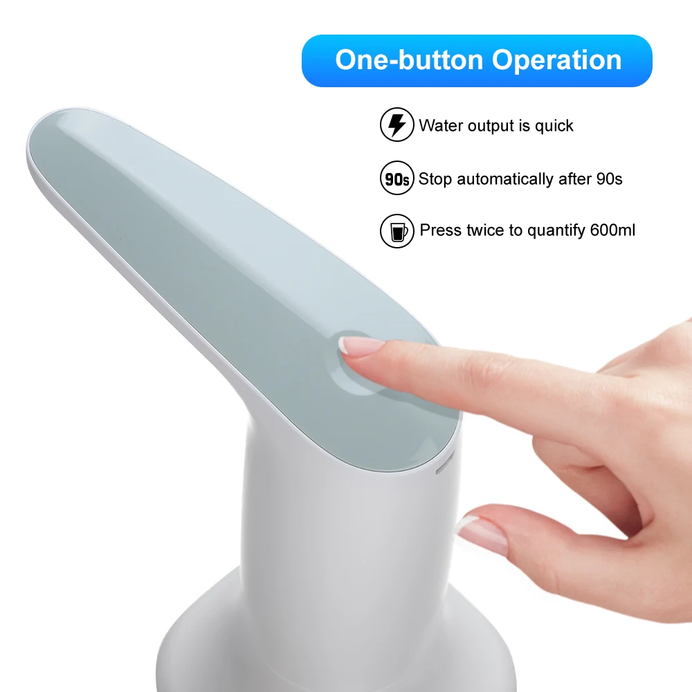 Rechargeable Electric Smart Water Bottle Dispenser Portable Automatic Drinking Pump with Base LED Night Light Device | Дом и сад