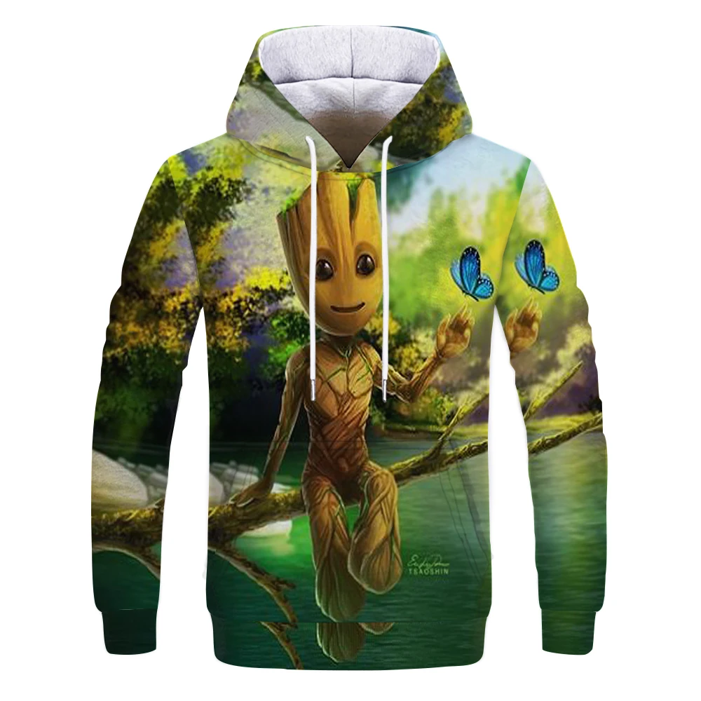 

Anime Movie Guardians of the Galaxy Hoodie Men Women 3D Print Hooded Sweatshirt Groot Hip Hop Streetwear off white Hoodies