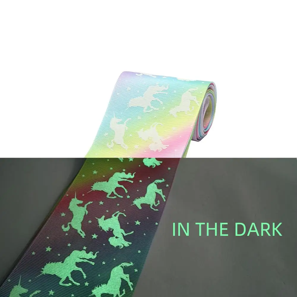 19823 75 мм новые флуоресцентные цветные Мультяшные печатные корсажные ленты 2 ярдов