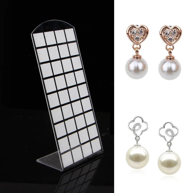 

72 Holes Jewelry Earring Show Case Plastic Display Rack Stand Organizer Holder