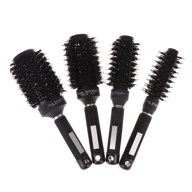 

Ceramic Hair Round Brush Heat Resistant Boar Bristle Hair Styling Curling Comb