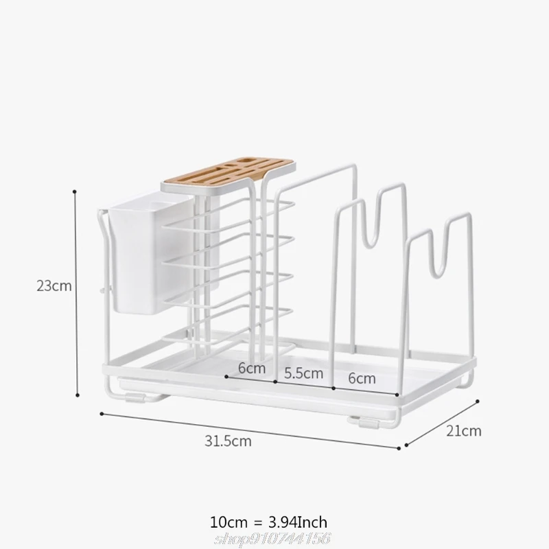 

4in 1 Knife Block Cutting Board Holder Pot Lit Organizer Cutlery Chopsticks Storage Shelf for Kitchen J07 21 Dropship
