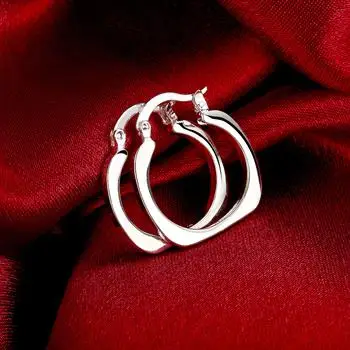 

Flat square Earrings Fashion round silver earrings E123 lknspce123
