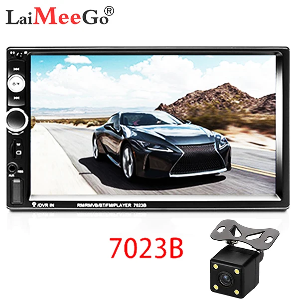 2 DIN Авторадио Bluetooth Mirrorlink автомобильный стерео " HD MP5 Автомобильный мультимедийный проигрыватель Aux FM входной приемник с задней камерой - Цвет: 7023B With Cam