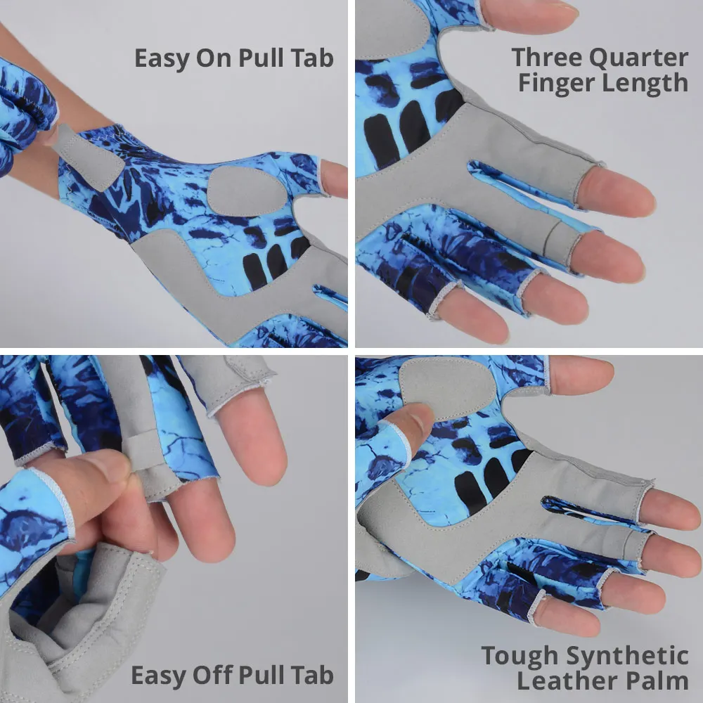 Перчатки для рыбалки KastKing мужские с защитой рук SPF 50 дышащие улицы спортивные