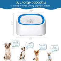 1 5l dog water bowl machine carried floating bowl cat water bowl slow water feeder dispenser anti overflow pet fountain
