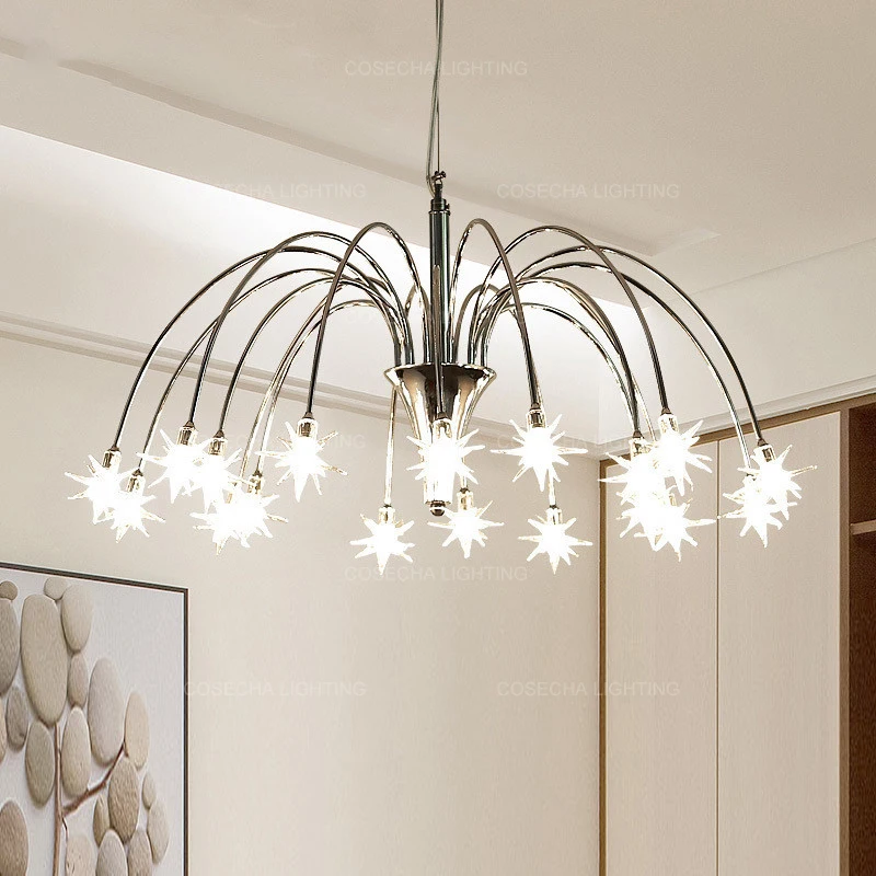 Современная Подвесная лампа в виде фейерверка светодиодный светильник