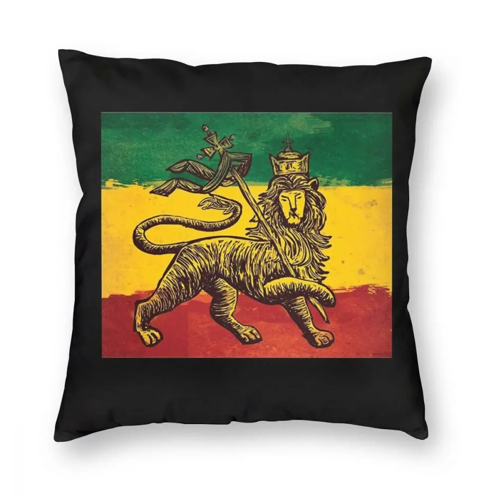 Rasta Flag Throw Pillow Cover Polyester Reggae Lion Rastafarian Jamaica Funny Pillowcover Home Decor | Дом и сад