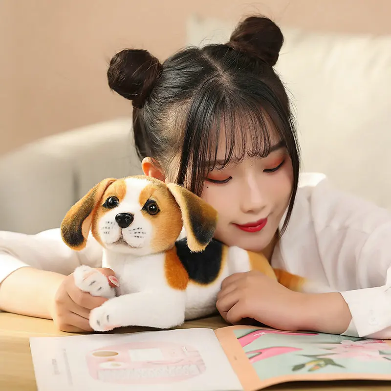 Новая милая плюшевая игрушка в виде собаки Мягкая Реалистичная кукла мопса