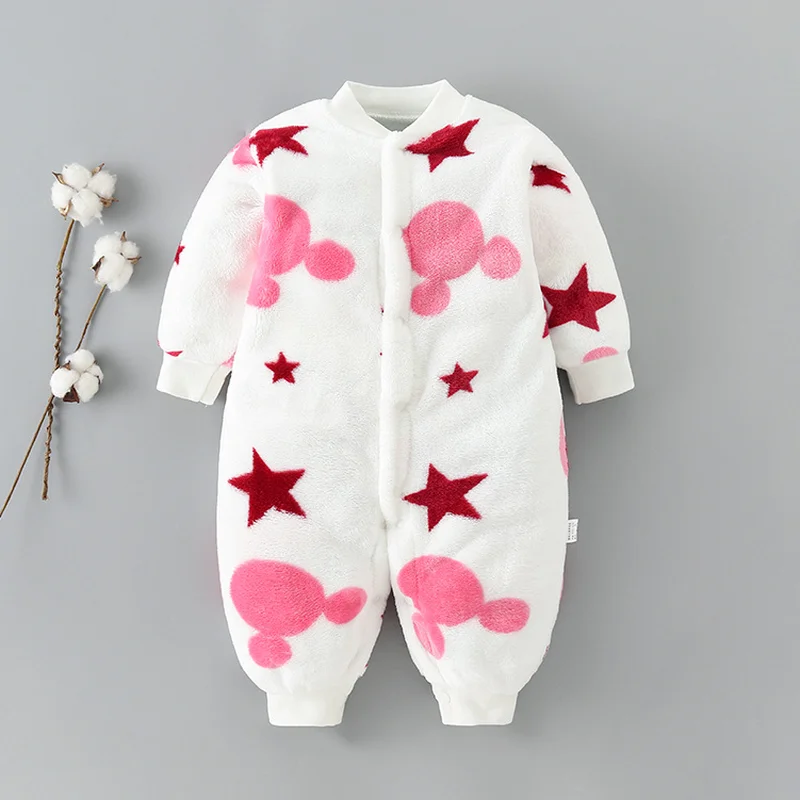

Flannel Baby Jumpsuit Baby Long Sleeve Toddler Romper Clothes Newborn Cute Romper Baby Home Clothes Baby Girl Winter Clothes