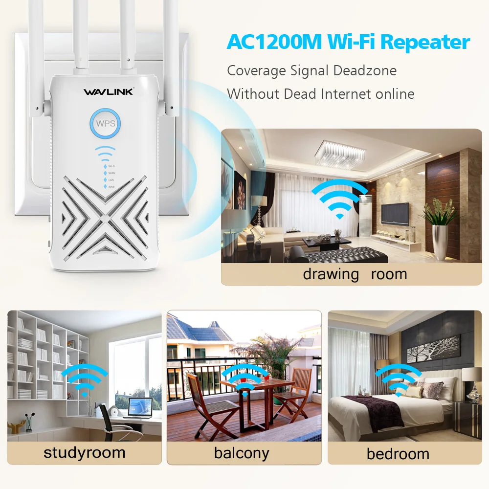 Wavlink 5 ГГц 1200 Мбит/с Wi-Fi маршрутизатор/ретранслятор/точка доступа Высокая мощность двухдиапазонный гигабитный беспроводной WiFi диапазон wifi усилитель сигнала