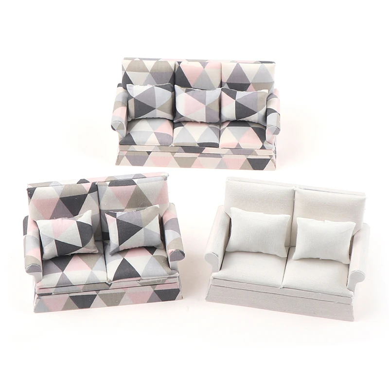 

1:12 мини кукольный домик ткань диван плед диван подушка набор куклы декор комнаты для кукольного домика наклейки