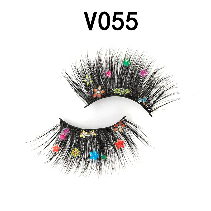 

Новая пара норковых ресниц в комплекте Рождественские Цветные накладные ресницы увеличенные натуральные густые имитация завивки накладны...