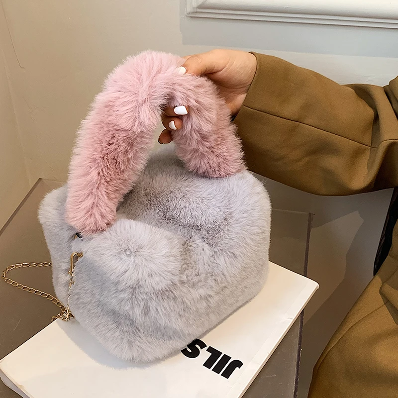 

Маленькие сумки через плечо из искусственного меха, женская зимняя мягкая сумка-тоут, универсальная женская элегантная сумка через плечо, в...