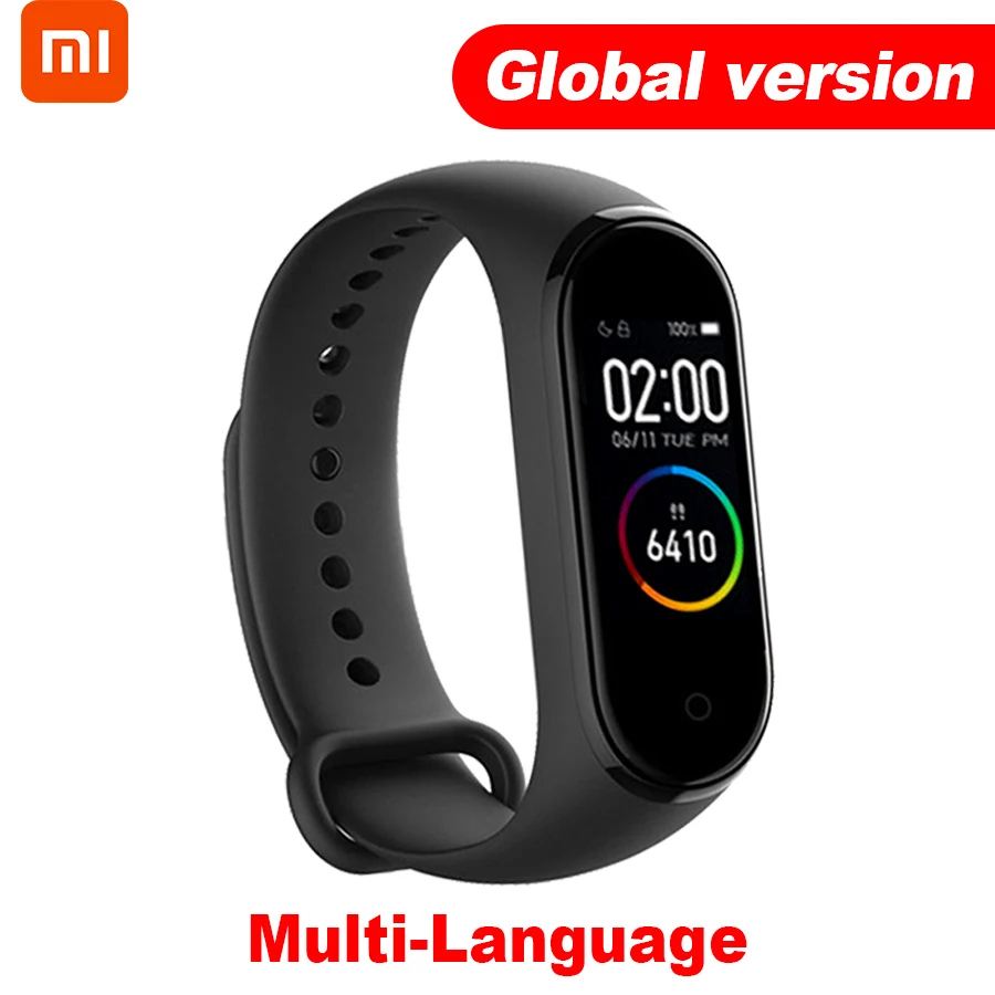 Global Version Xiaomi mi Band 4 Smart mi band 4 Цвета экран Браслет фитнес-трекер для измерения сердечного ритма Bluetooth 5,0 водонепроницаемый банда4 - Цвет: Global Version