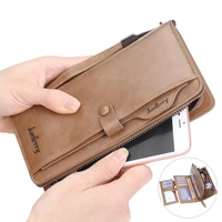 baellerry men wallets long style high quality card holder male purse zipper large capacity brand pu leather wallet for men