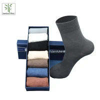5 pairs mens bamboo fiber solid color business socks black high quality wear resistant casual white socks