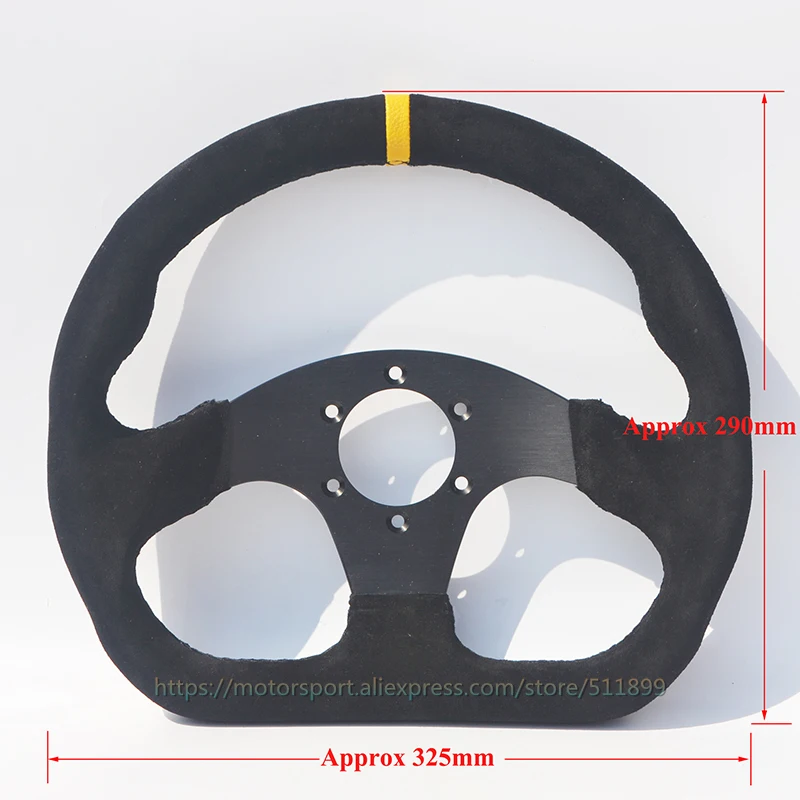 Hot Sale D-style Game/Play/Go Kart/Car Suede Leather Steering Wheel images - 6