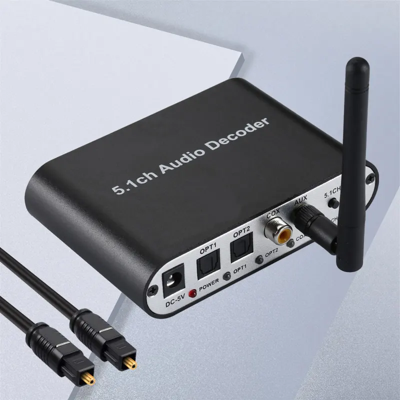 Bluetooth DAC оптический коаксиальный до 6 RCA 5.1CH декодер с Bluetooth приемник Поддержка регулятор громкости 5.1CH DTS Dolby для телефона