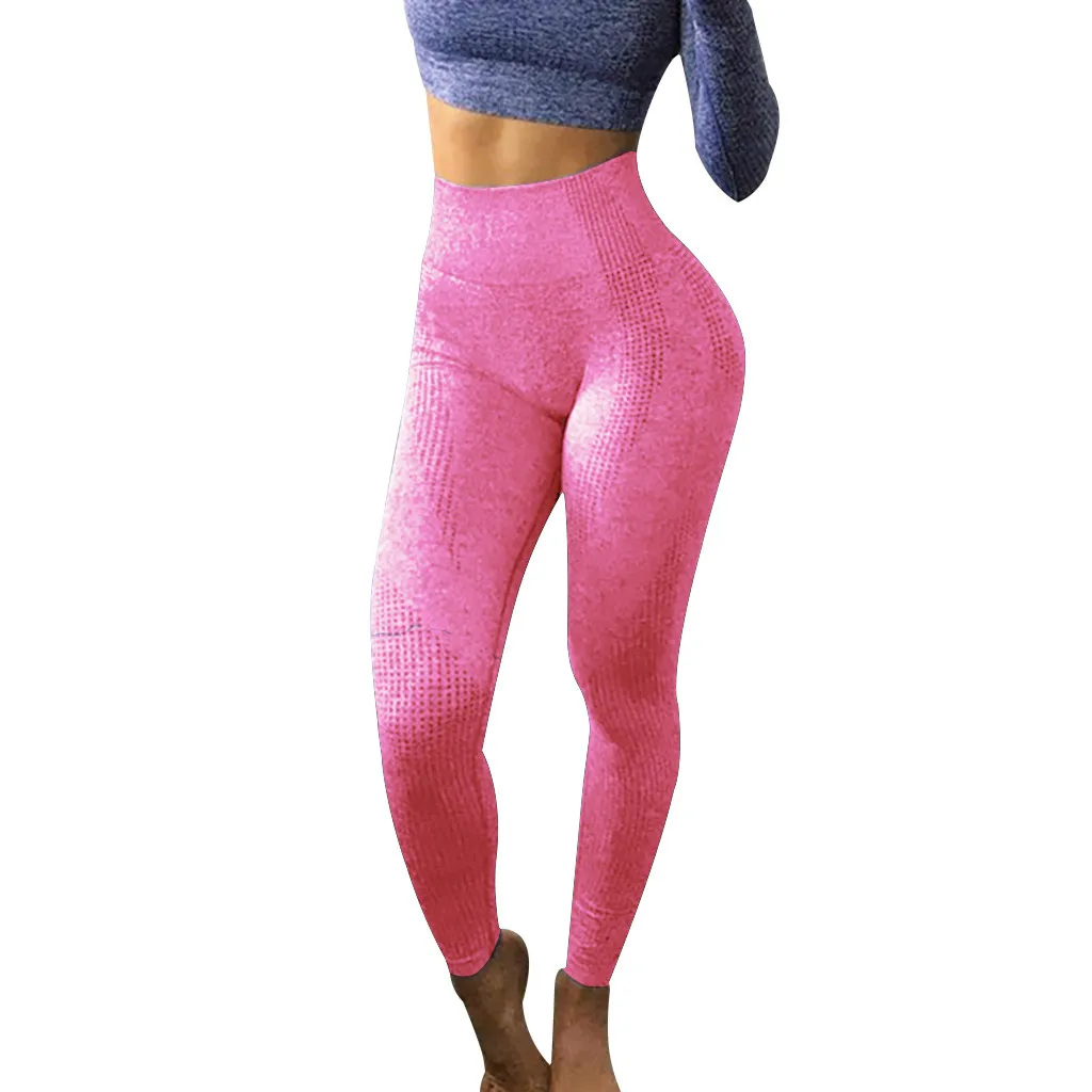 Женские набедренные бесшовные жаккардовые штаны с высокой талией, быстросохнущие штаны для фитнеса, йоги, леггинсы с эффектом пуш-ап, леггинсы для фитнеса