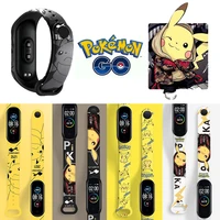 new pokemon pikachu stitched miracle strap for mi band 6 5 4 3 nfc cute cartoon wristband bracelet replacement shipping free