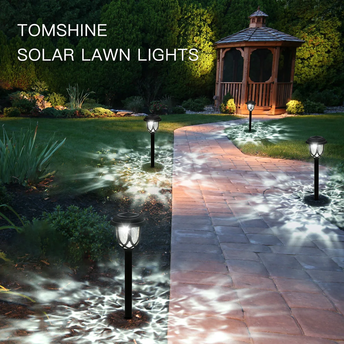 

Tomshine 10 Pcs Solar Powered Lawn Lights LED Water Ripple Garden Lamp IP44 Waterproof Outdoor Landscape Light for Lawn Patio