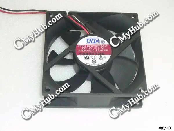 

For AVC DS08025R12U 011 DC12V 0.7A 8025 8CM 80mm 80x80x25mm 3Pin 3Wire Cooling Fan