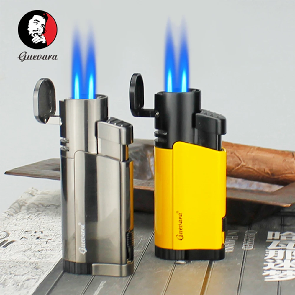 GUEVARA сигарета зажигалка для табака 2 фонарь Jet Flame многоразовая с дырочками