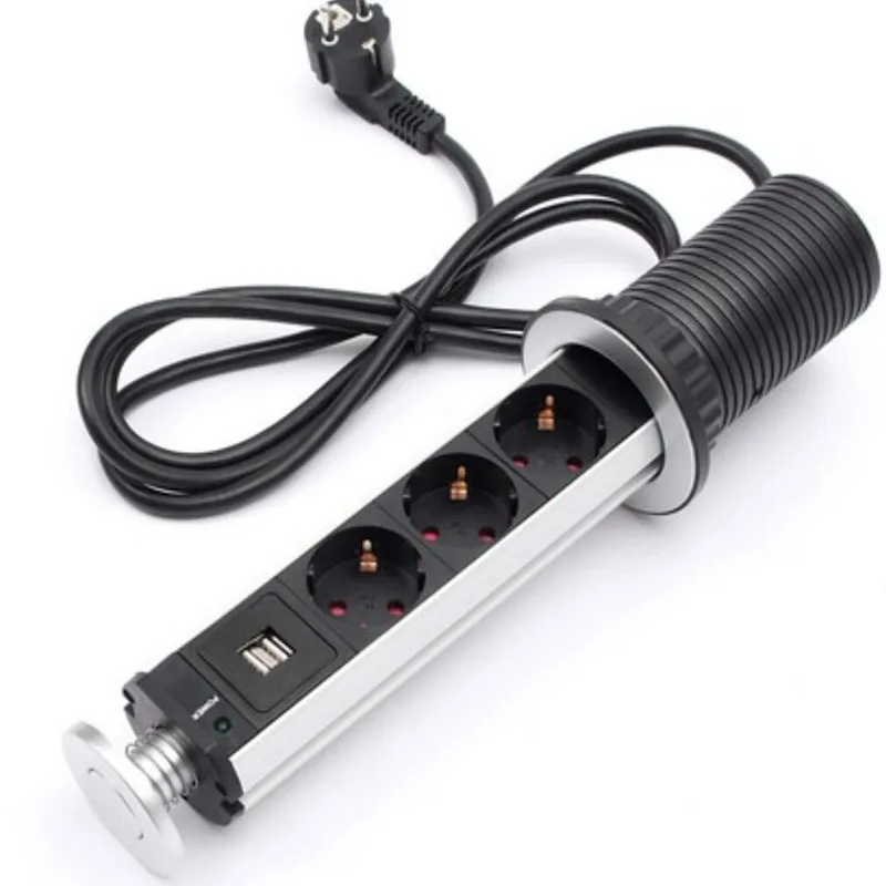 Универсальная электрическая розетка для кухни и стола 2 USB-порта | Обустройство